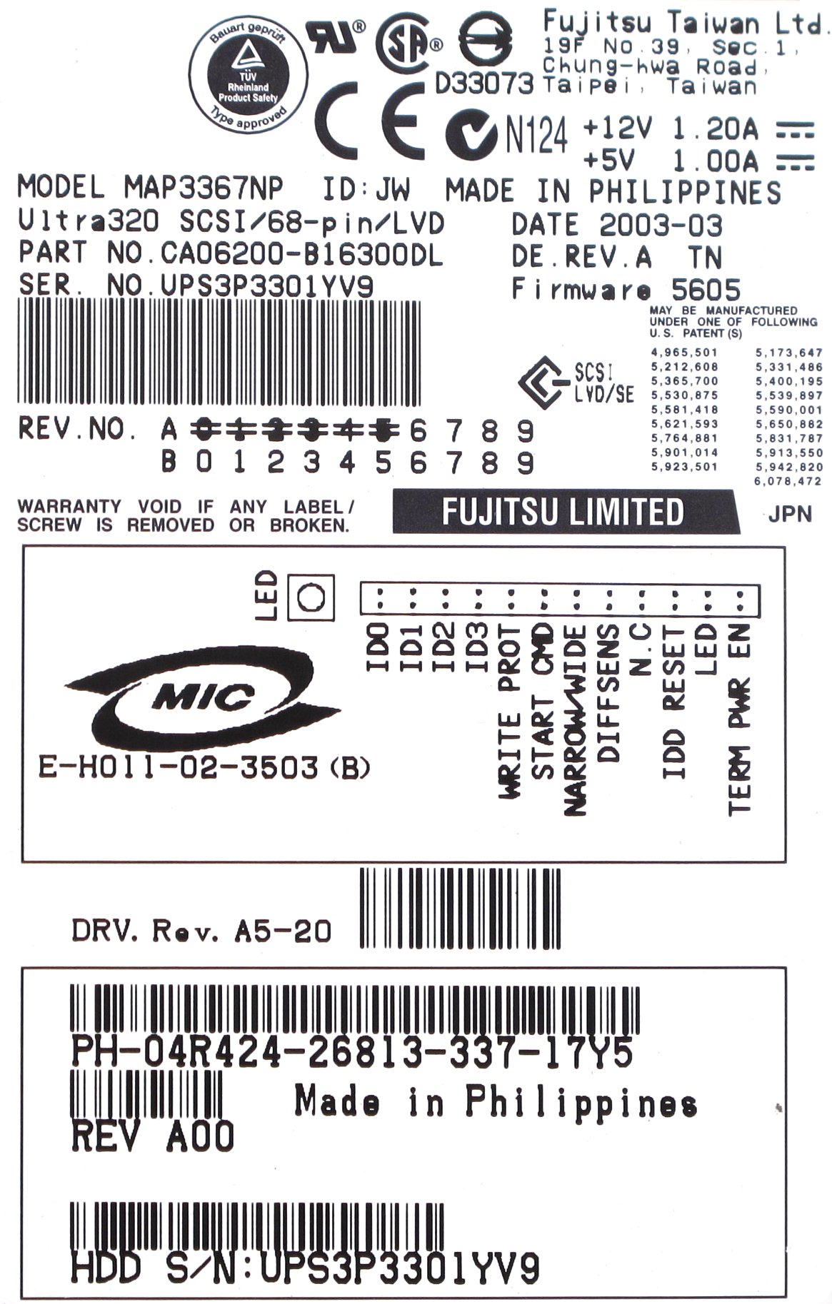 PCパーツ map3367nc Fujitsu 36-gb u320?10?K HDD dwos6rj Amazon.com: FUJITSU Enterprise MAP3367NC - Hard drive - 36.7
